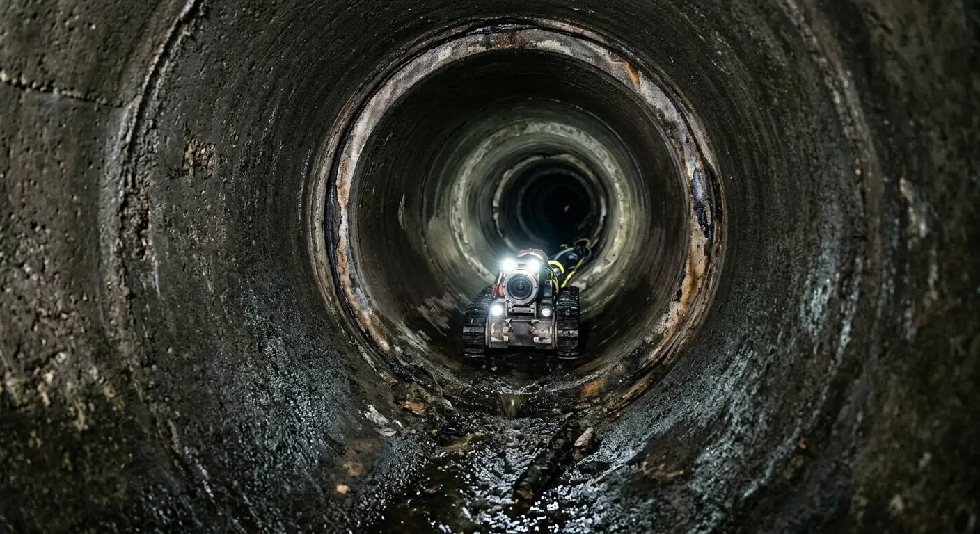 Robotic sewer camera inspecting pipe interior for Sewer Line Cleaning in Avondale
