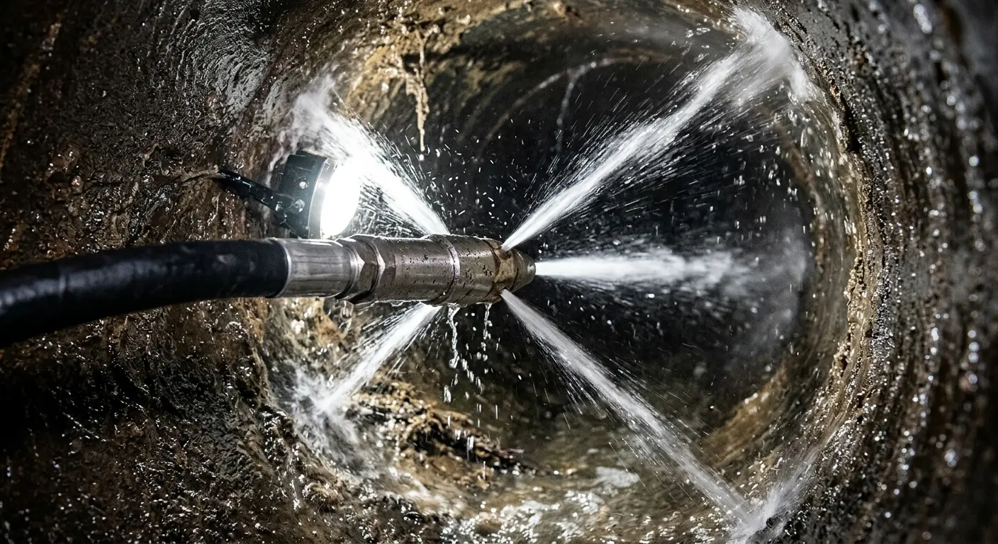 High-pressure hydro jetting nozzle cleaning sewer pipe for Storm Drain Cleaning in Avondale